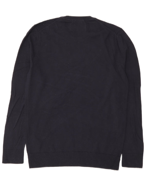 Maglione maglione girocollo da uomo Abercrombie & Fitch in cotone blu navy medio