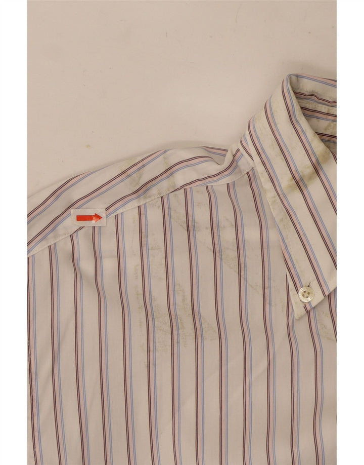 Camicia da uomo Lacoste taglia 42 grande cotone a righe bianche