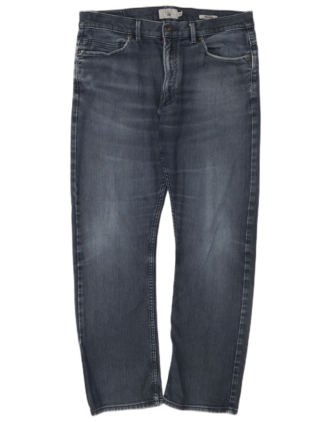 Jeans slim da uomo Marks & Spencer W36 L31 cotone blu