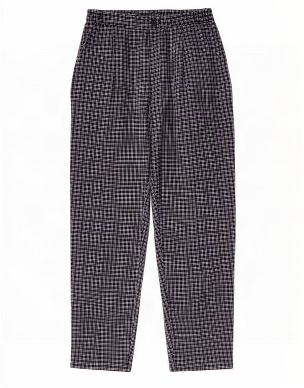Marks & Spencer Womens High Waist Casual Trousers UK 14 Medium W28 L27 Navy