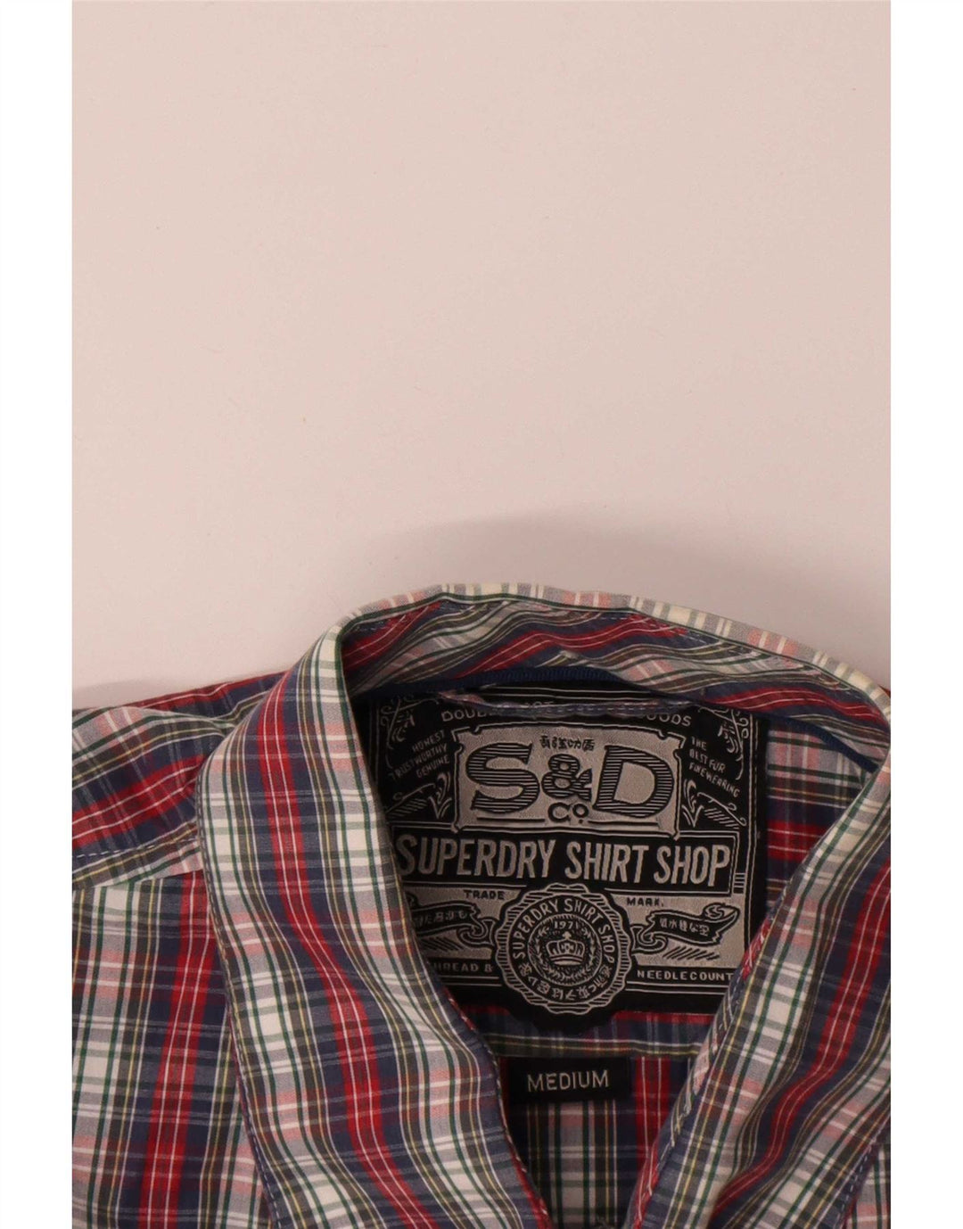 Camicia a maniche corte da uomo Superdry in cotone a quadri multicolore medio