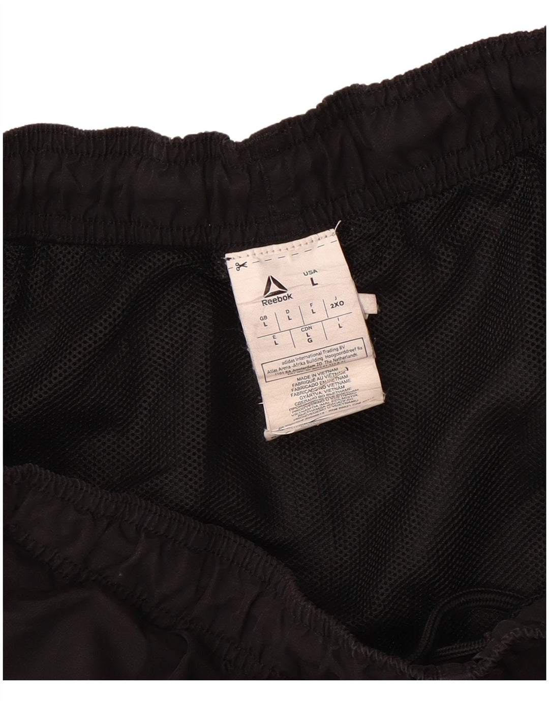 Pantaloncini sportivi Reebok da uomo grandi in poliestere nero