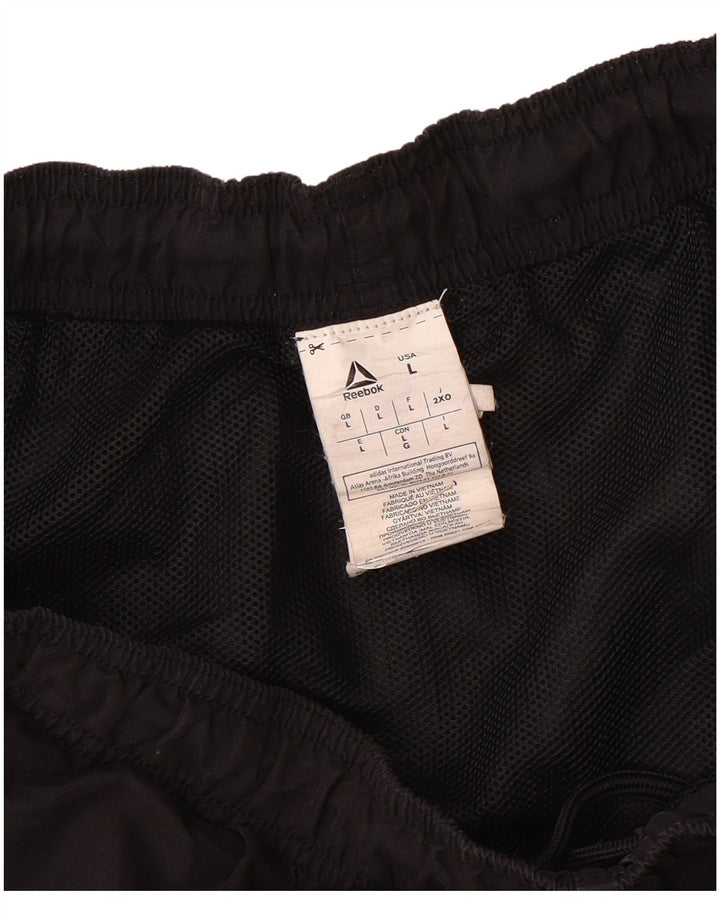 Pantaloncini sportivi Reebok da uomo grandi in poliestere nero