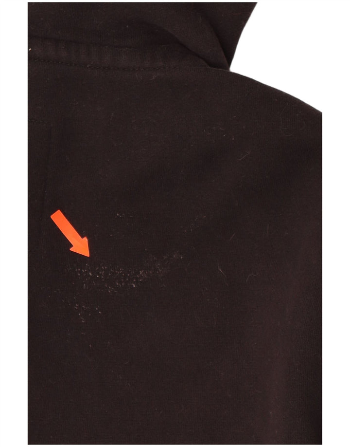 Maglione con cappuccio e zip grafica da uomo SUPERDRY piccolo in cotone nero