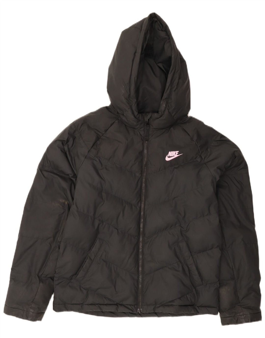 Giacca imbottita con cappuccio Nike per ragazze 13-14 anni XL poliestere nero