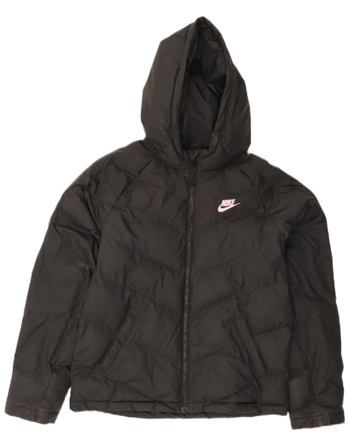 Giacca imbottita con cappuccio Nike per ragazze 13-14 anni XL poliestere nero