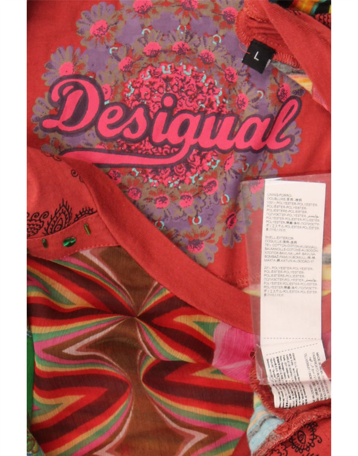 Desigual Womens Graphic Top manica lunga UK 16 grande floreale multicolore