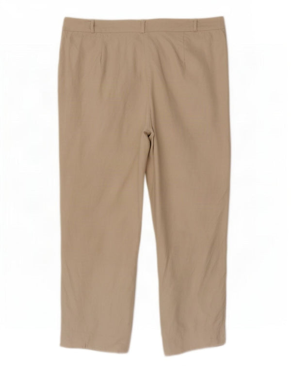 Pantaloni Capri da donna Marks & Spencer UK 14 Large W32 L22 Lino beige