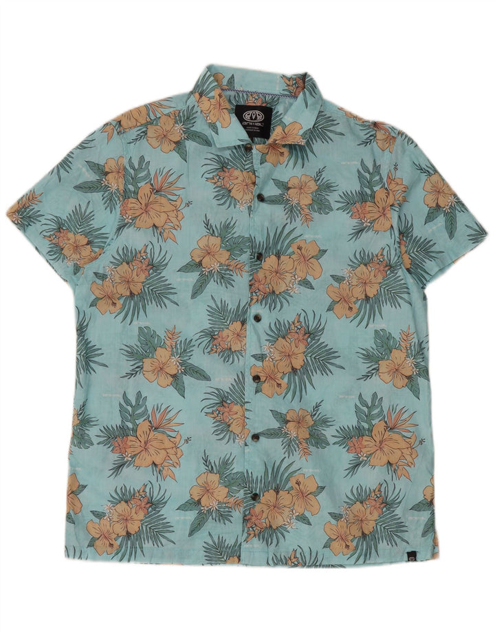 Camicia a maniche corte da uomo Animal Blu medio floreale