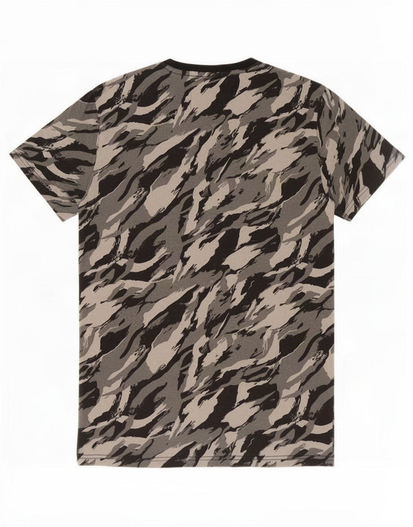 T-shirt grafica da uomo Superdry Top in cotone con stampa animalier grigio medio