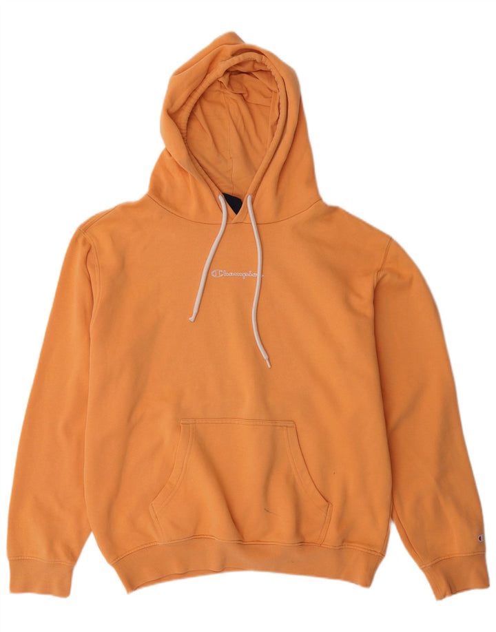 Maglione con cappuccio da uomo CHAMPION in cotone arancione medio