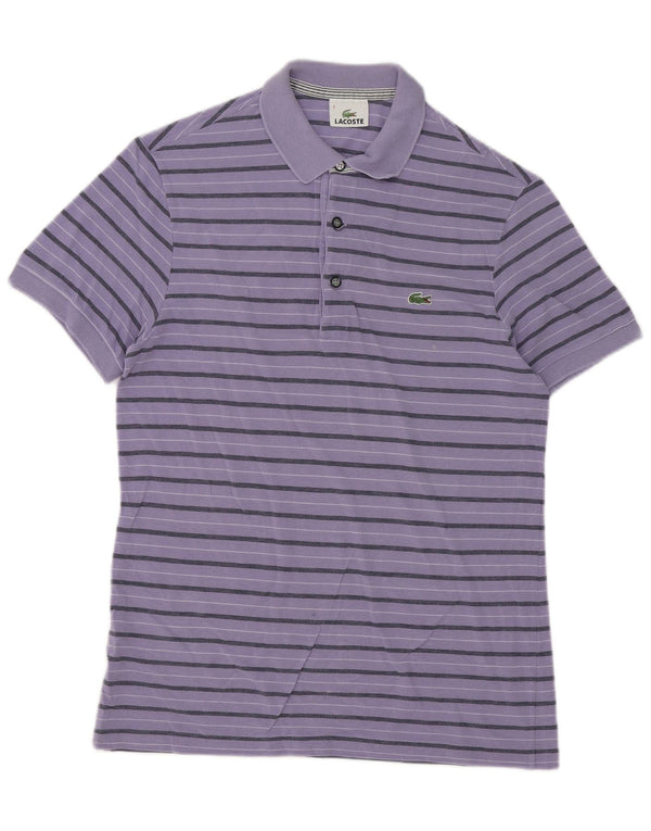 Polo da uomo Lacoste taglia 3 piccola in Lyocell a righe viola