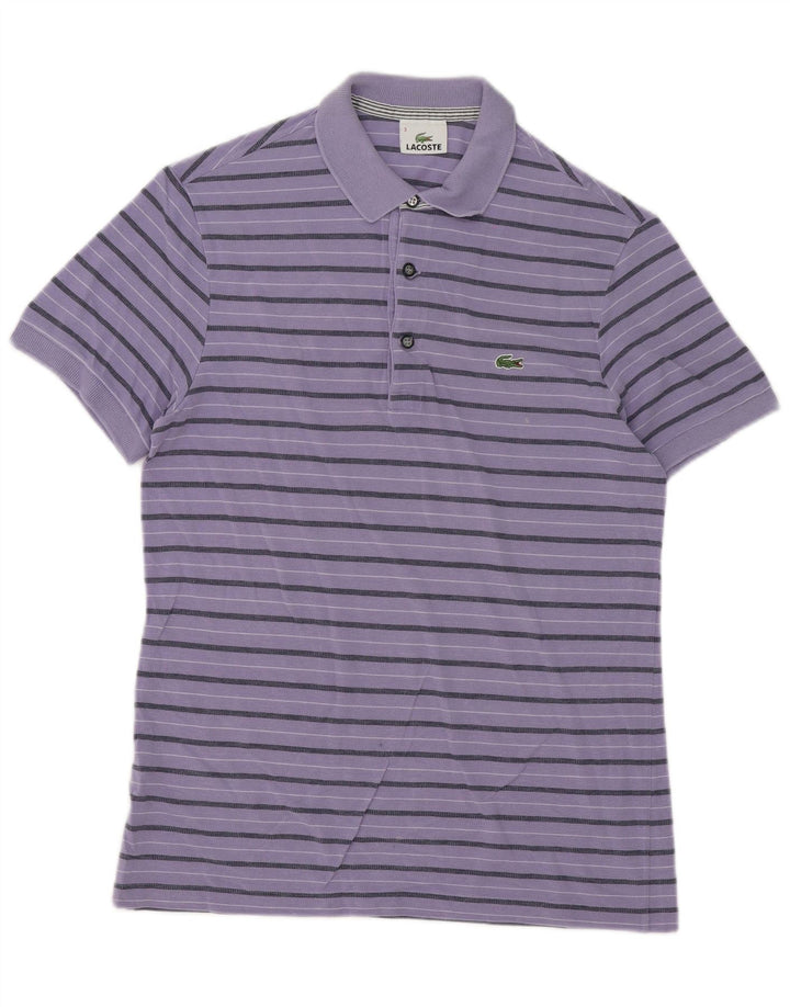 Polo da uomo Lacoste taglia 3 piccola in Lyocell a righe viola