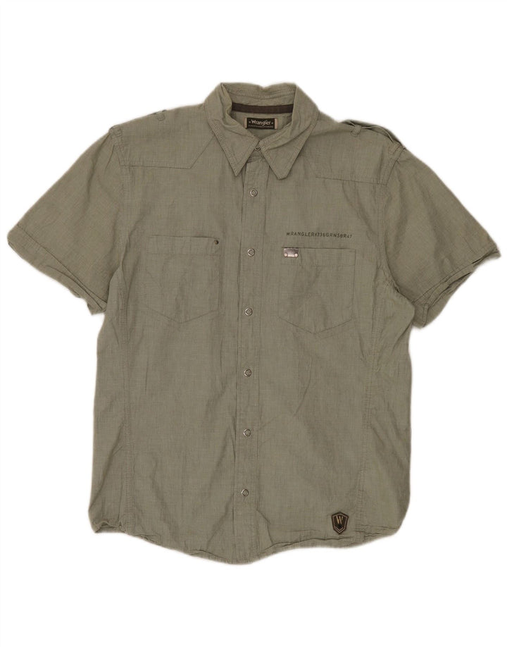 Camicia a maniche corte da uomo Wrangler grande in cotone verde