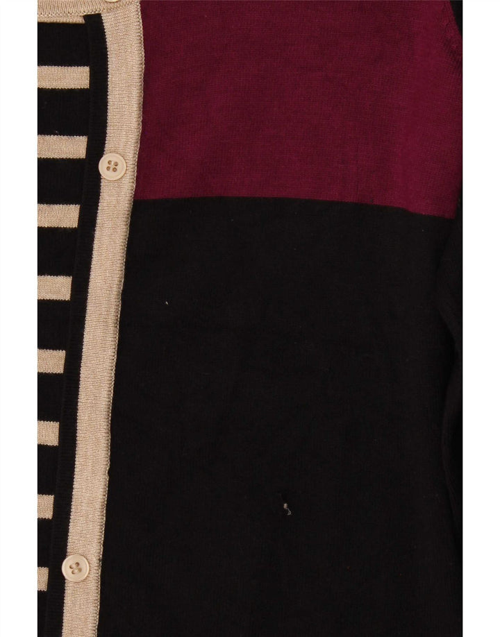 Maglione maglione con scollo a barca da donna M&Co UK 14 blocco colore nero medio