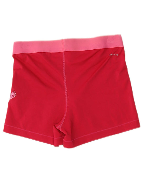 Pantaloncini sportivi Nike Dri Fit Graphic da donna UK 16 Large Rosso Poliestere