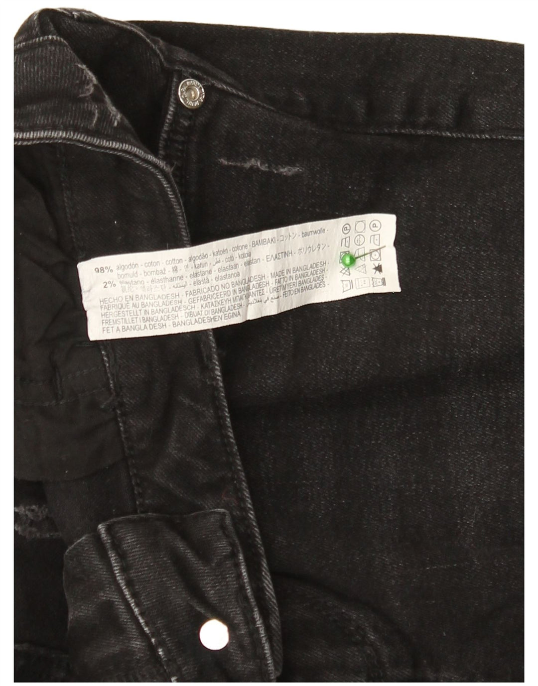 Jeans slim invecchiati da donna Zara EU 40 medio W30 L27 cotone nero