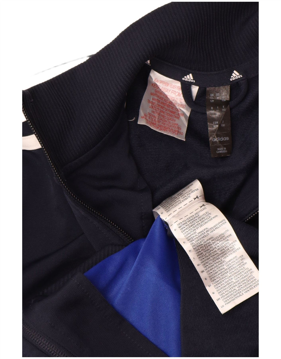 Giacca da tuta ADIDAS Aeroready per ragazzi 11-12 anni blu navy