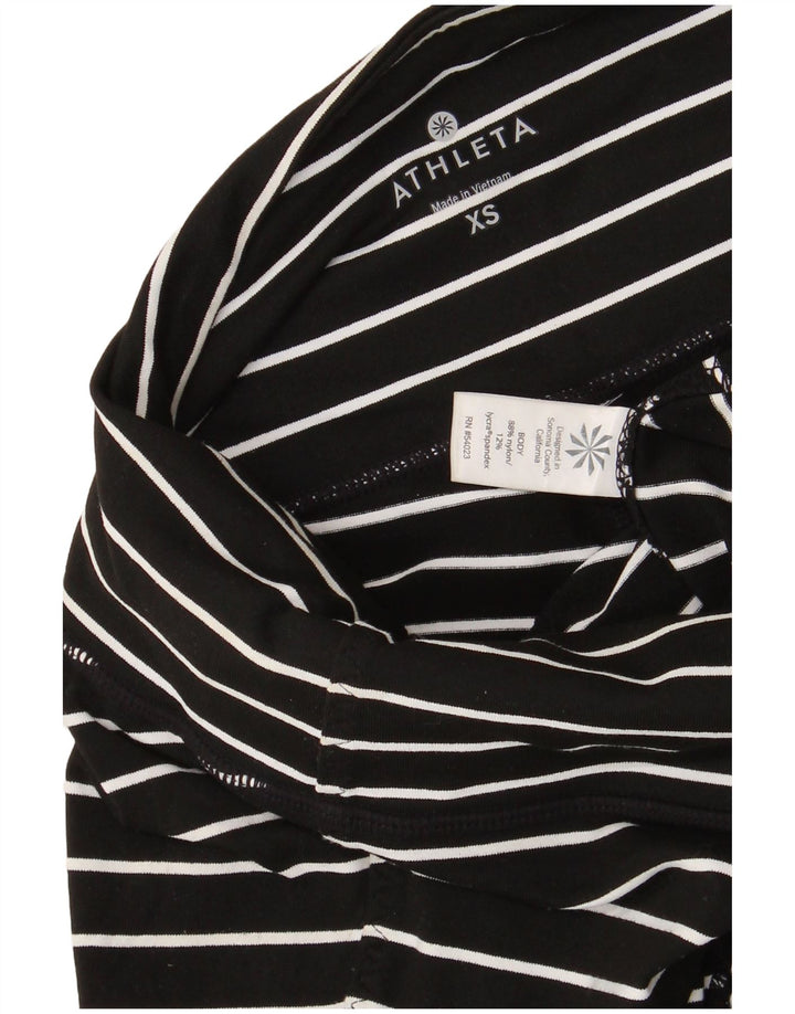 Leggings da donna ATHLETA UK 6 XS Nylon a righe nere
