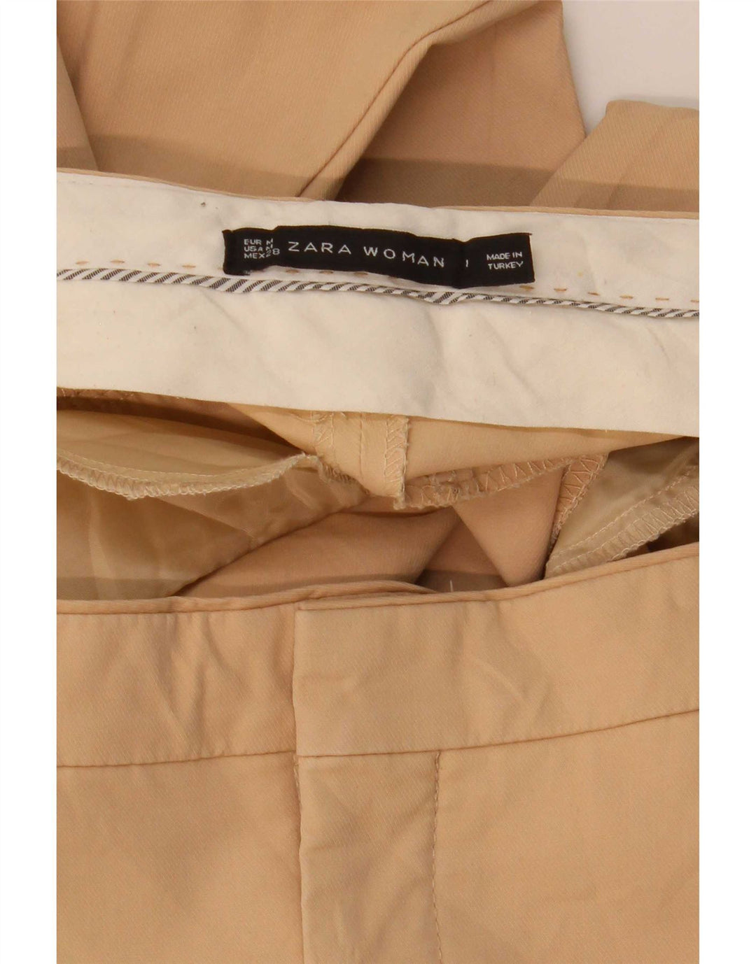 Pantaloni chino slim da donna Zara medi W32 L26 Beige