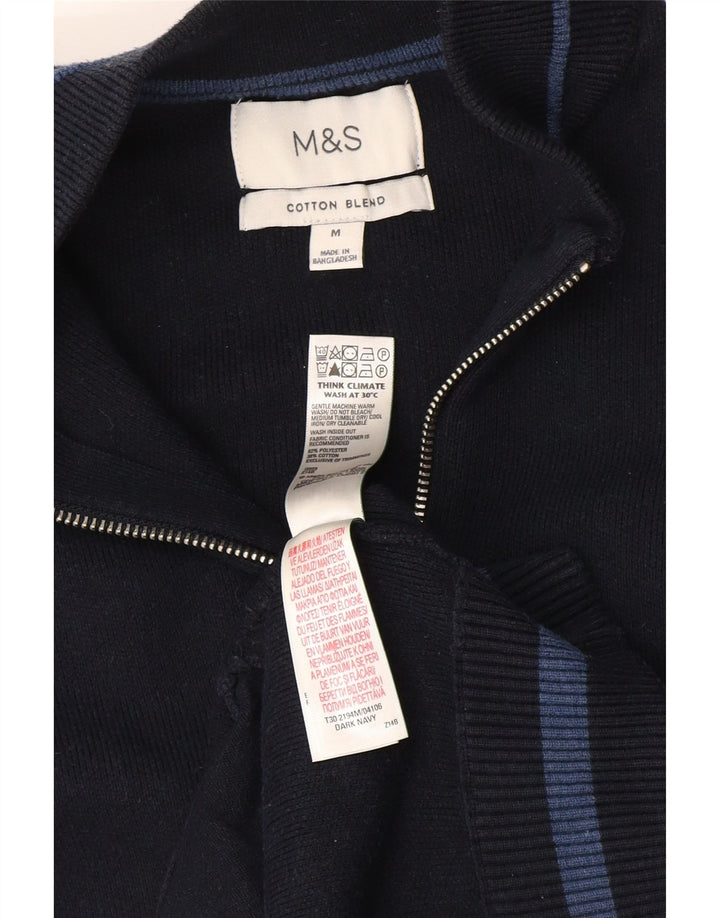 Maglione cardigan da uomo Marks & Spencer medio poliestere blu navy