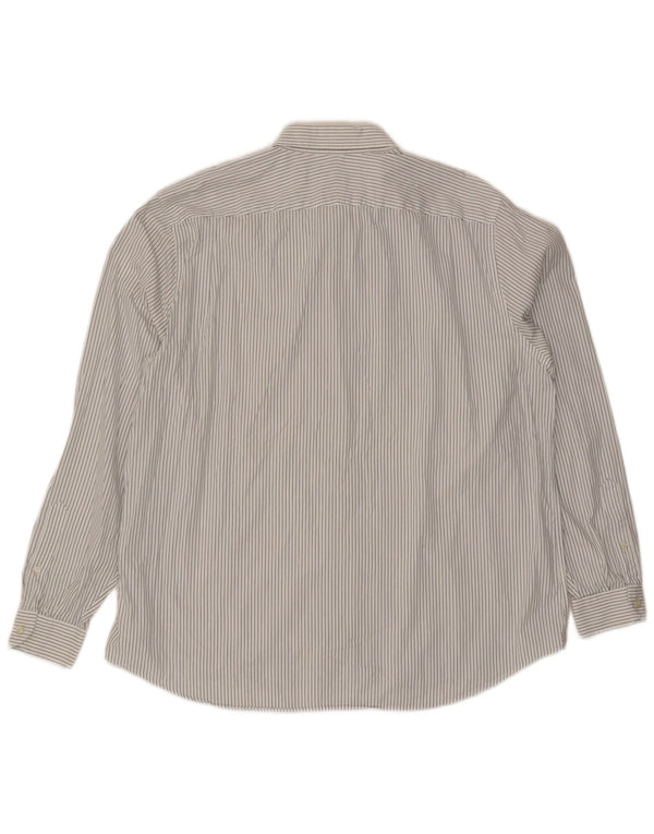 Camicia Lacoste da uomo vestibilità classica taglia 45 XL cotone gessato bianco