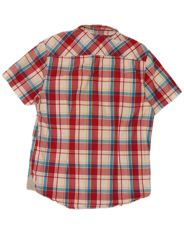 Napapijri Mens Short Sleeve Shirt Large Red Check Cotton