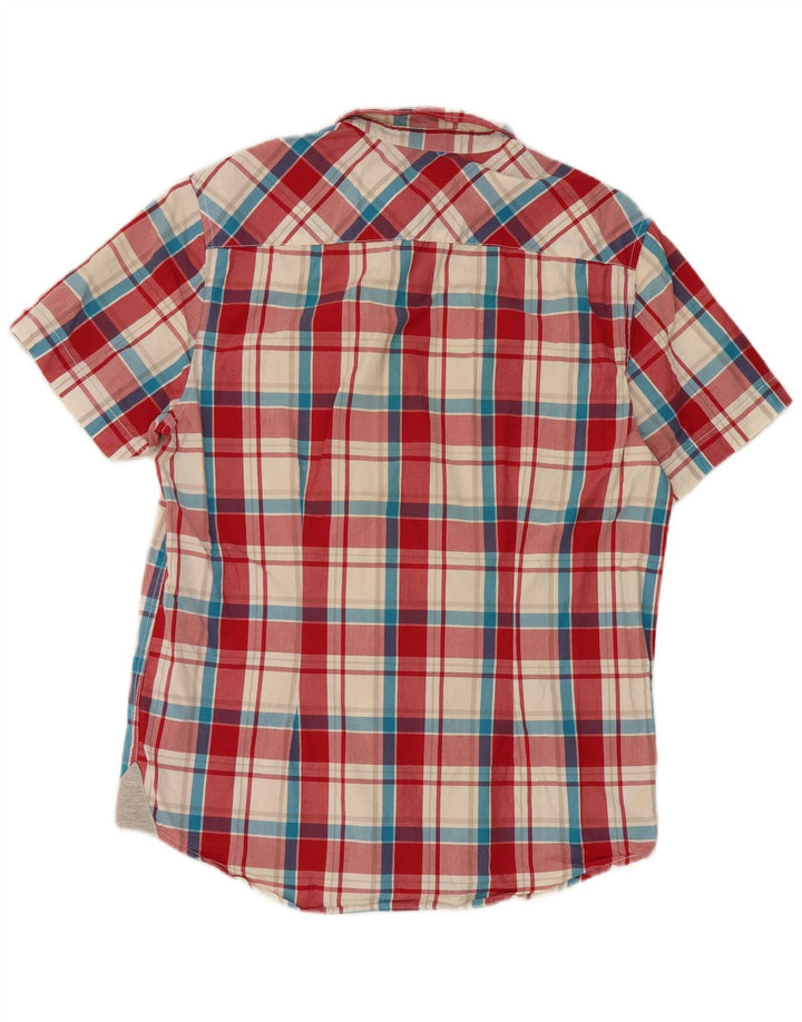 Camicia a maniche corte da uomo Napapijri in cotone a quadri rossi grandi