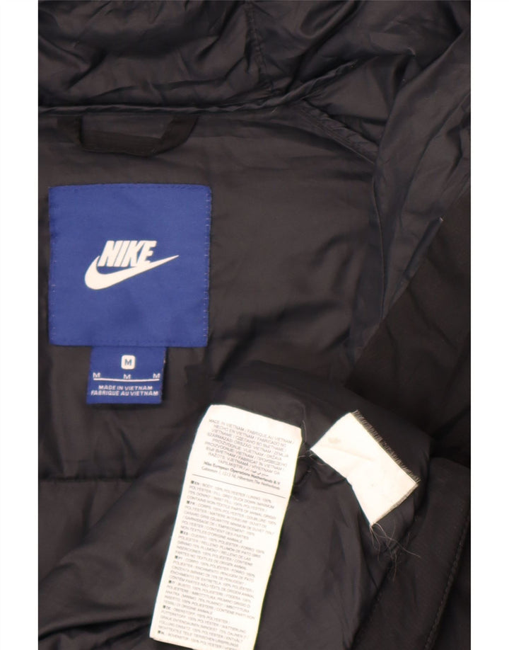 Giacca imbottita con cappuccio Nike da uomo UK 38 medio nero poliestere