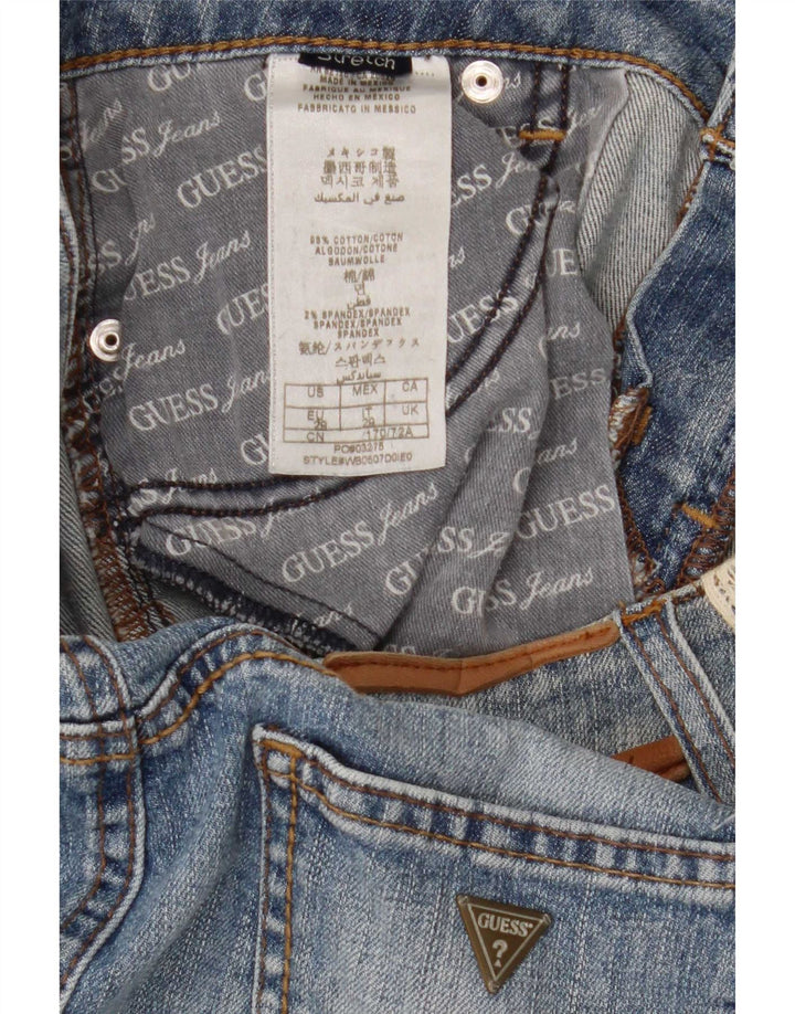 Guess Minigonna in denim a vita bassa da donna W29 in cotone blu medio