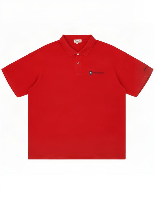 Polo da uomo Pringle Large in cotone rosso