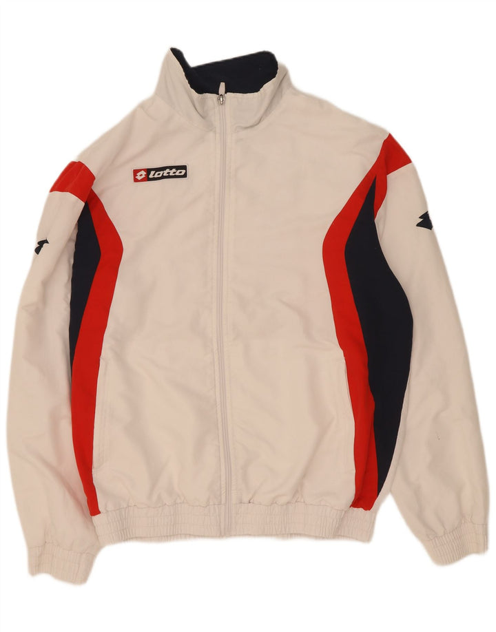 Giacca da tuta da uomo Lotto XL in poliestere color block bianco