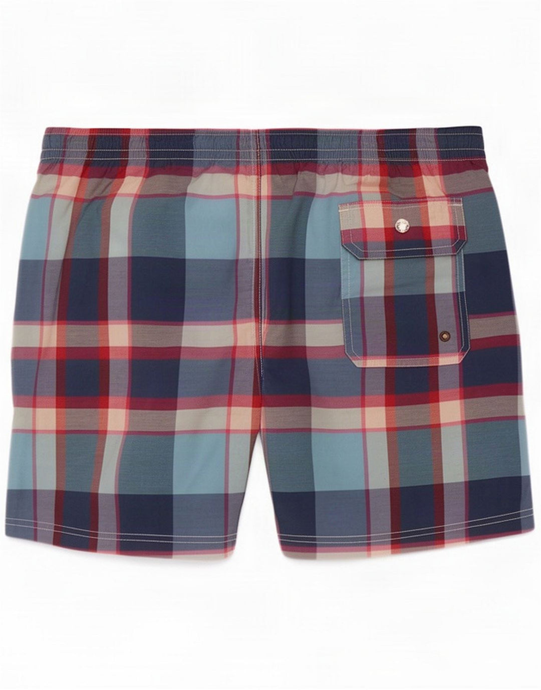 Pantaloncini da bagno da uomo Massimo Dutti grandi in poliestere scozzese multicolore