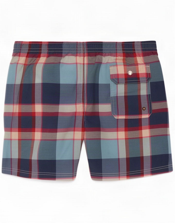Pantaloncini da bagno da uomo Massimo Dutti grandi in poliestere scozzese multicolore