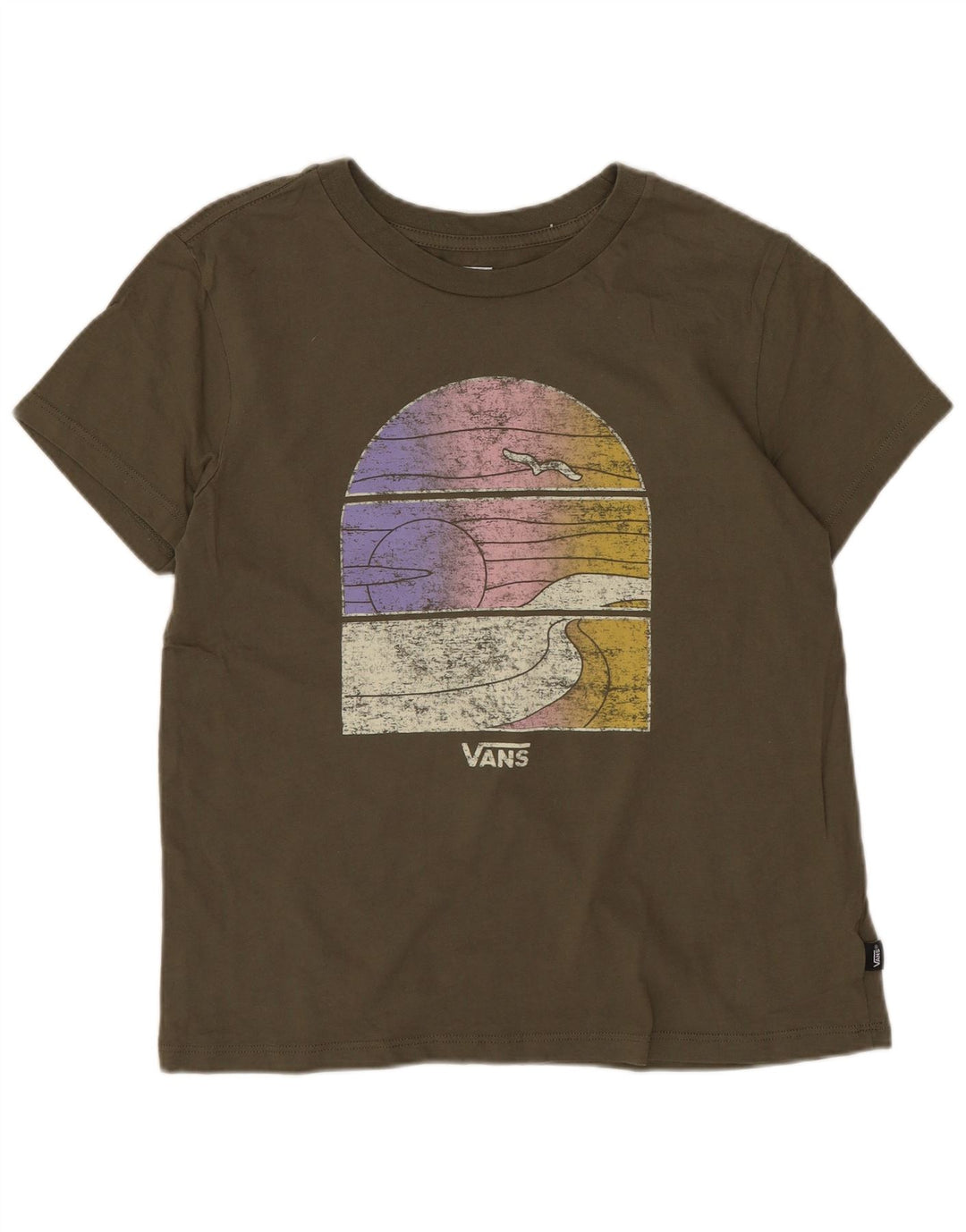 Maglietta grafica da bambino Vans 10-11 anni, cotone kaki medio