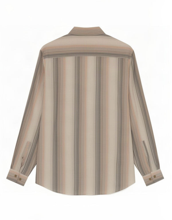 Camicia da uomo Marlboro Classics in cotone a righe grandi grigie