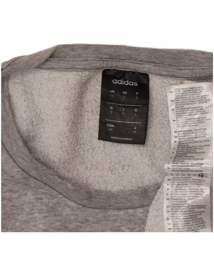 Felpa con grafica Adidas da uomo, piccola, in cotone grigio screziato