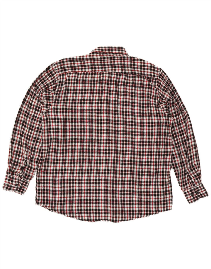 Camicia vintage da uomo in flanella taglia 17 1/2 44 XL a quadri rossi