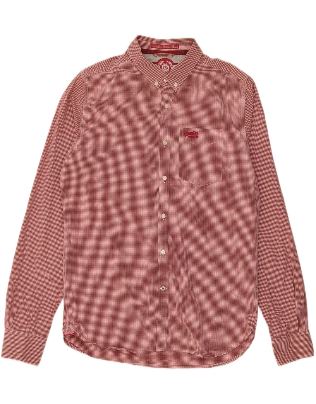 Camicia da uomo SUPERDRY XL in cotone a quadretti rossi