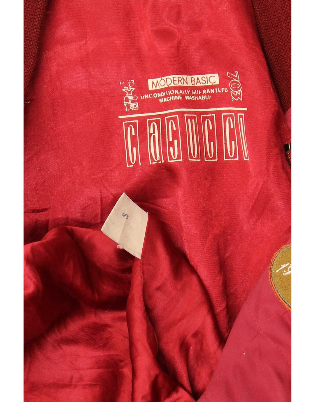 Casucci Giacca bomber da uomo vestibilità ampia UK 36 Small Poliestere color block rosso