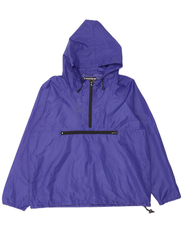 Giacca antipioggia pullover con cappuccio vintage da uomo UK 40 grande poliestere viola