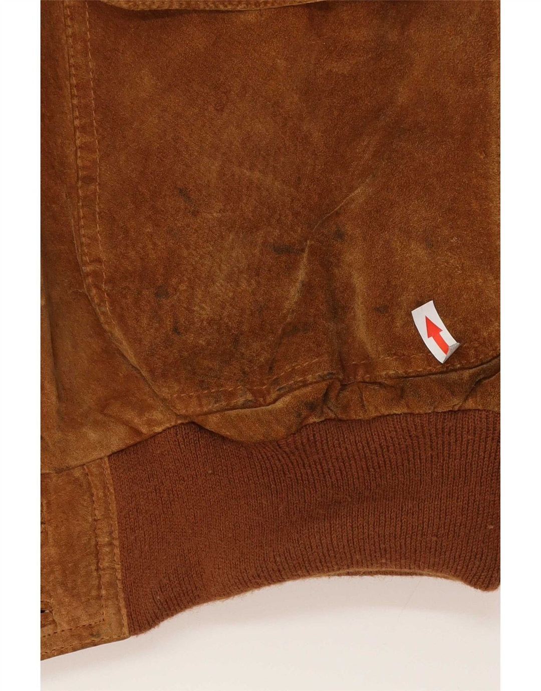 Giubbotto bomber in pelle scamosciata vintage da uomo UK 42 XL in pelle marrone
