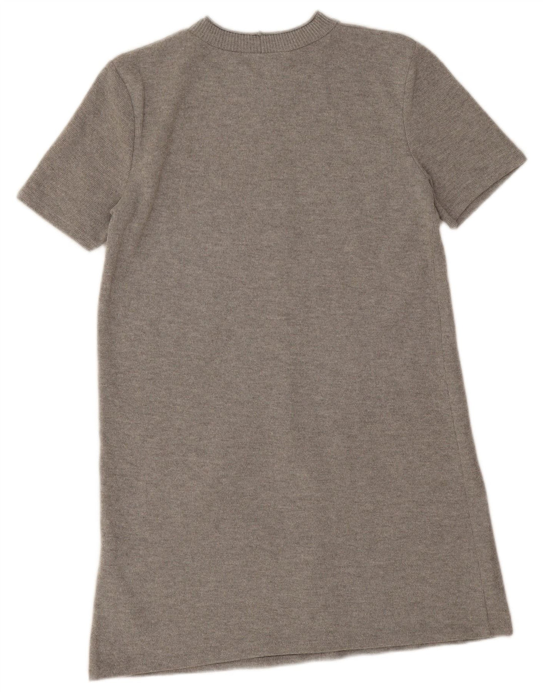 Abito maglione a maniche corte da donna Zara UK 14 Poliestere grigio medio