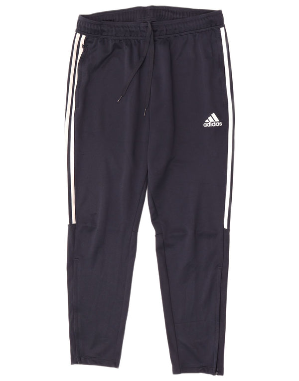 Pantaloni da tuta da uomo Adidas Large in poliestere blu navy