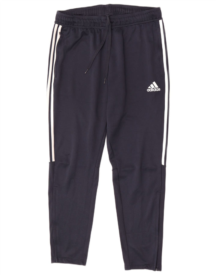 Pantaloni da tuta da uomo Adidas Large in poliestere blu navy
