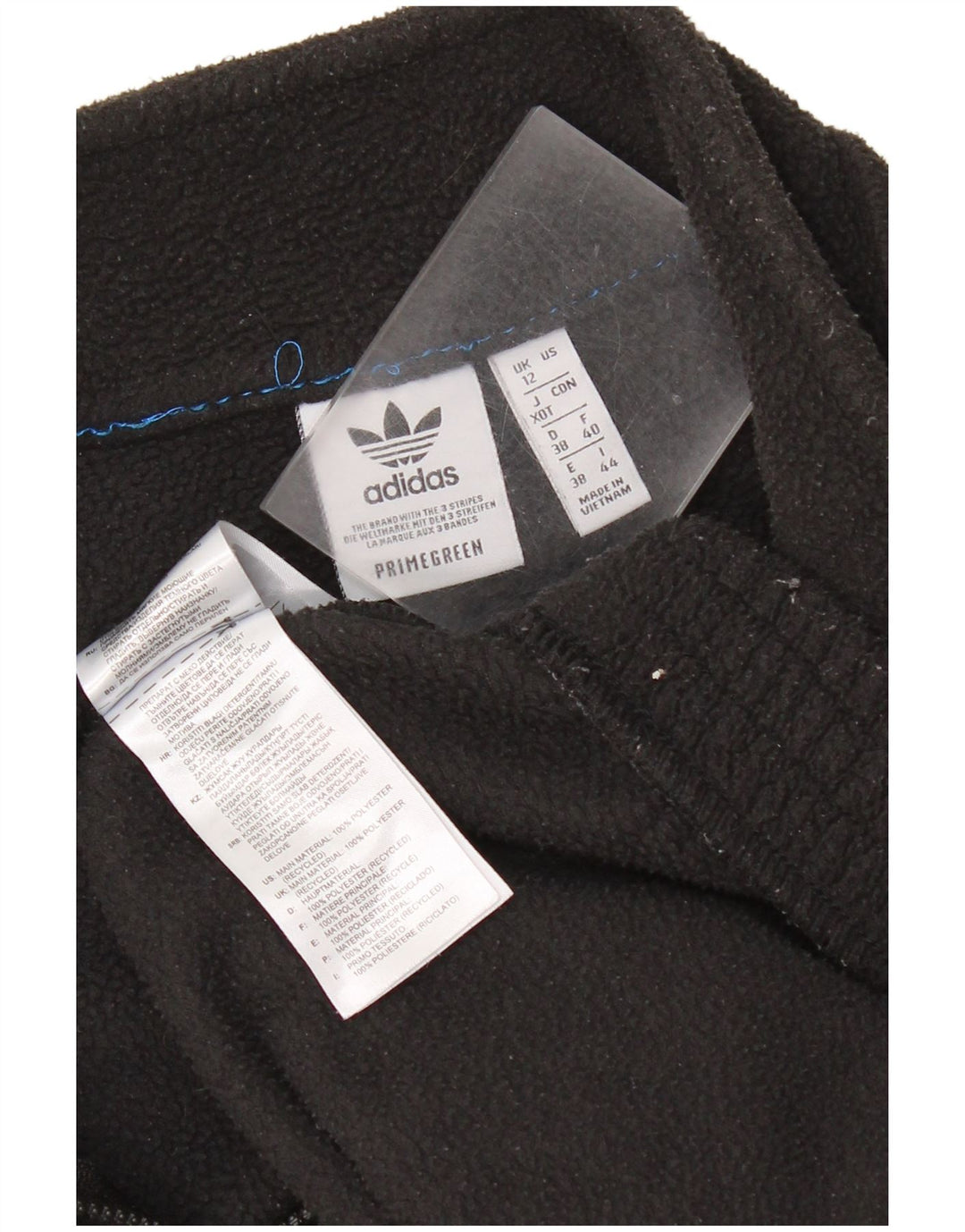 Maglione in pile oversize da donna con zip e collo Adidas UK 12 medio poliestere nero