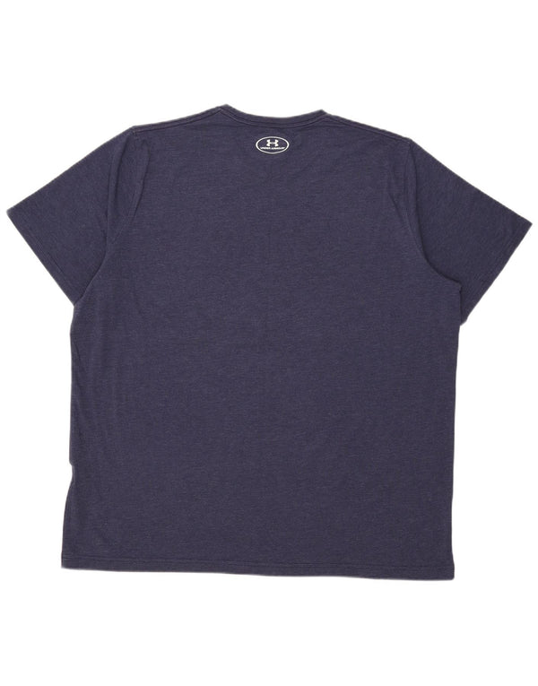 Maglietta grafica da uomo Under Armour Heat Gear Top 2XL Blu navy