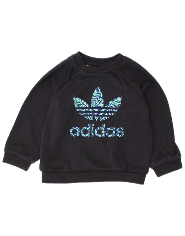 Felpa grafica Adidas da bambino, 6-9 mesi, in cotone nero