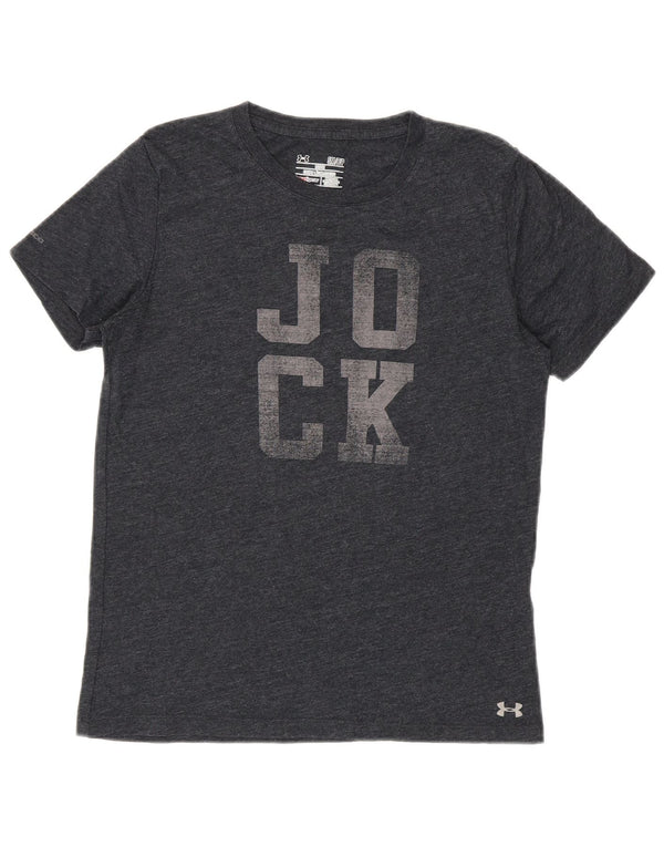Maglietta grafica da donna Under Armour Heat Gear Top UK 10 piccola grigia