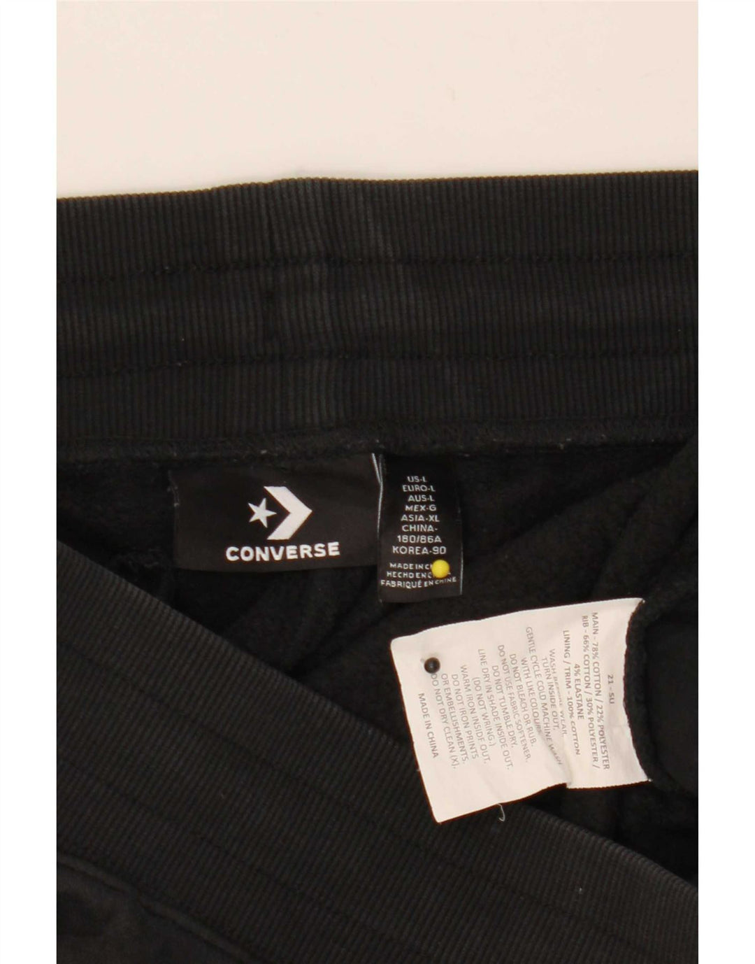 Converse Pantaloni da tuta da uomo Joggers grandi in cotone nero